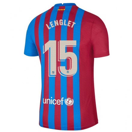 Niño Fútbol Camiseta Clement Lenglet #15 Azul Granate 1ª Equipación 2021/22 Camisa Chile