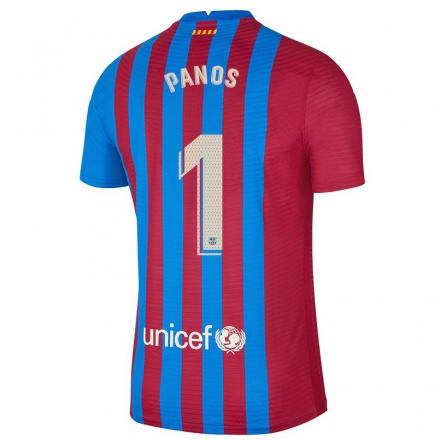 Niño Fútbol Camiseta Sandra Panos #1 Azul Granate 1ª Equipación 2021/22 Camisa Chile