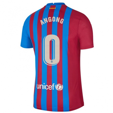 Niño Fútbol Camiseta Frank Angong #0 Azul Granate 1ª Equipación 2021/22 Camisa Chile