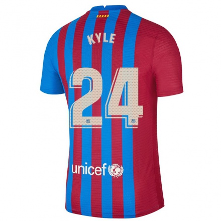 Niño Fútbol Camiseta Kuric Kyle #24 Azul Granate 1ª Equipación 2021/22 Camisa Chile