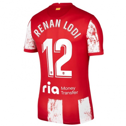 Niño Fútbol Camiseta Renan Lodi #12 Rojo Blanco 1ª Equipación 2021/22 Camisa Chile