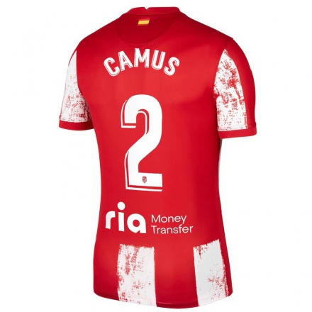 Niño Fútbol Camiseta Sergio Camus #2 Rojo Blanco 1ª Equipación 2021/22 Camisa Chile