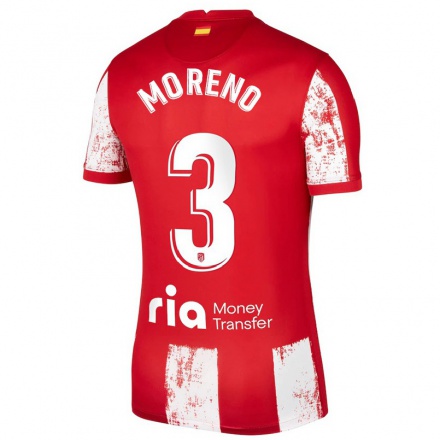 Niño Fútbol Camiseta Marco Moreno #3 Rojo Blanco 1ª Equipación 2021/22 Camisa Chile