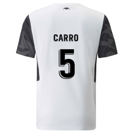 Niño Fútbol Camiseta Marta Carro #5 Blanco 1ª Equipación 2021/22 Camisa Chile