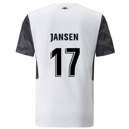 Niño Fútbol Camiseta Ellen Jansen #17 Blanco 1ª Equipación 2021/22 Camisa Chile