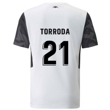 Niño Fútbol Camiseta Anna Torroda #21 Blanco 1ª Equipación 2021/22 Camisa Chile