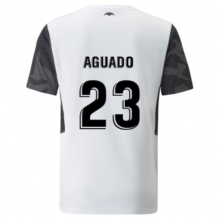 Niño Fútbol Camiseta Julia Aguado #23 Blanco 1ª Equipación 2021/22 Camisa Chile