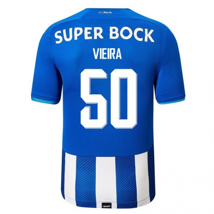 Niño Fútbol Camiseta Fabio Vieira #50 Azul Real 1ª Equipación 2021/22 Camisa Chile