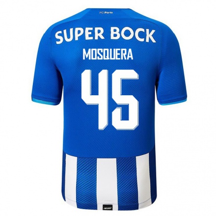 Niño Fútbol Camiseta Yoni Mosquera #45 Azul Real 1ª Equipación 2021/22 Camisa Chile