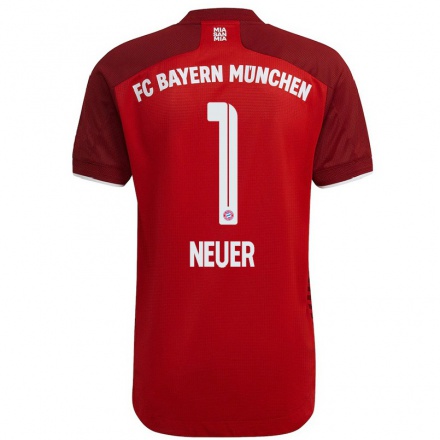 Niño Fútbol Camiseta Manuel Neuer #1 Rojo Oscuro 1ª Equipación 2021/22 Camisa Chile