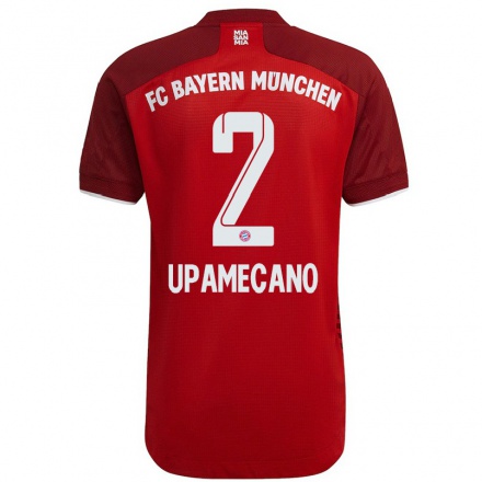 Niño Fútbol Camiseta Dayot Upamecano #2 Rojo Oscuro 1ª Equipación 2021/22 Camisa Chile