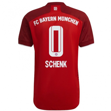 Niño Fútbol Camiseta Johannes Schenk #0 Rojo Oscuro 1ª Equipación 2021/22 Camisa Chile