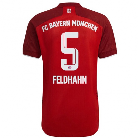 Niño Fútbol Camiseta Nicolas Feldhahn #5 Rojo Oscuro 1ª Equipación 2021/22 Camisa Chile