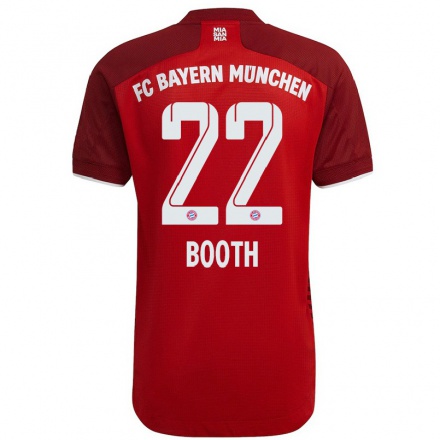 Niño Fútbol Camiseta Taylor Booth #22 Rojo Oscuro 1ª Equipación 2021/22 Camisa Chile