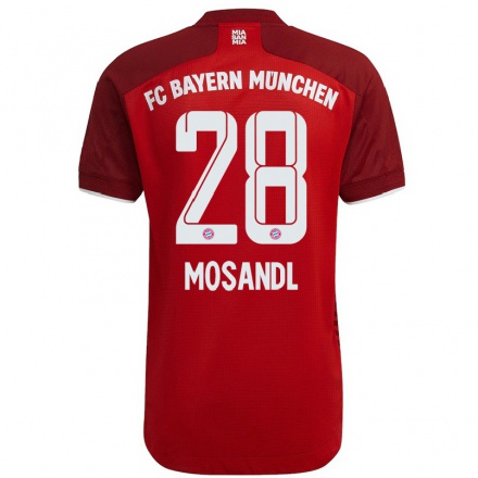 Niño Fútbol Camiseta Moritz Mosandl #28 Rojo Oscuro 1ª Equipación 2021/22 Camisa Chile