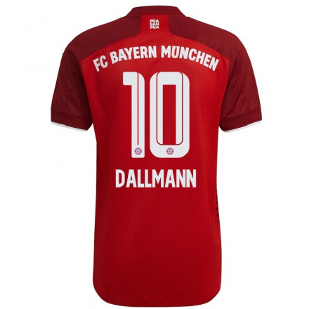 Niño Fútbol Camiseta Linda Dallmann #10 Rojo Oscuro 1ª Equipación 2021/22 Camisa Chile