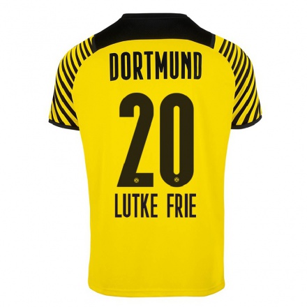 Niño Fútbol Camiseta Dennis Lutke-Frie #20 Amarillo 1ª Equipación 2021/22 Camisa Chile