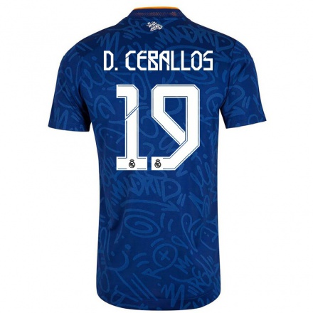 Niño Fútbol Camiseta Dani Ceballos #19 Azul Oscuro 2ª Equipación 2021/22 Camisa Chile