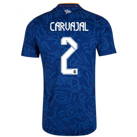 Niño Fútbol Camiseta Daniel Carvajal #2 Azul Oscuro 2ª Equipación 2021/22 Camisa Chile