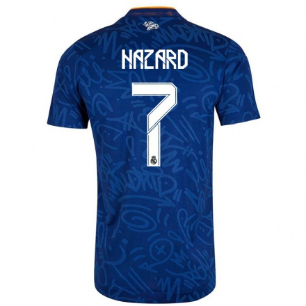 Niño Fútbol Camiseta Eden Hazard #7 Azul Oscuro 2ª Equipación 2021/22 Camisa Chile