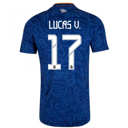 Niño Fútbol Camiseta Lucas Vazquez #17 Azul Oscuro 2ª Equipación 2021/22 Camisa Chile