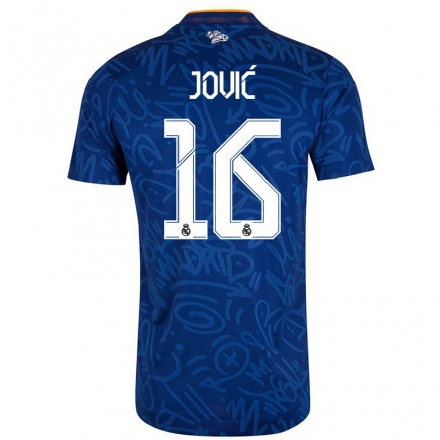 Niño Fútbol Camiseta Luka Jovic #18 Azul Oscuro 2ª Equipación 2021/22 Camisa Chile