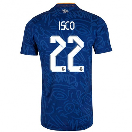 Niño Fútbol Camiseta Isco #22 Azul Oscuro 2ª Equipación 2021/22 Camisa Chile