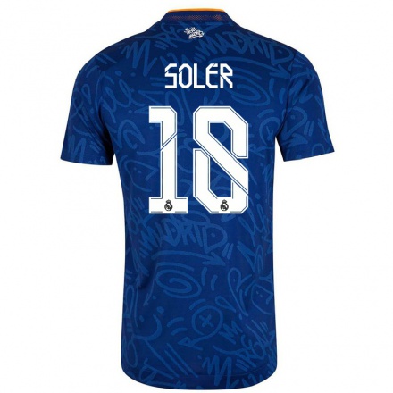 Niño Fútbol Camiseta Kenneth Soler #18 Azul Oscuro 2ª Equipación 2021/22 Camisa Chile