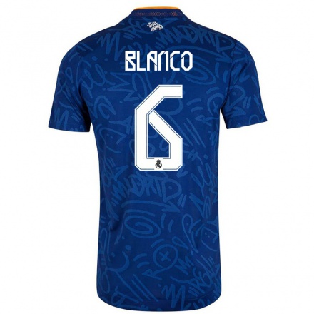 Niño Fútbol Camiseta Antonio Blanco #6 Azul Oscuro 2ª Equipación 2021/22 Camisa Chile