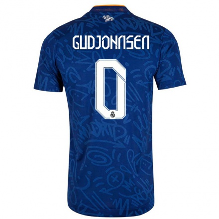 Niño Fútbol Camiseta Andri Gudjohnsen #0 Azul Oscuro 2ª Equipación 2021/22 Camisa Chile