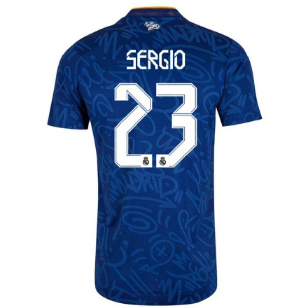 Niño Fútbol Camiseta Llull Sergio #23 Azul Oscuro 2ª Equipación 2021/22 Camisa Chile