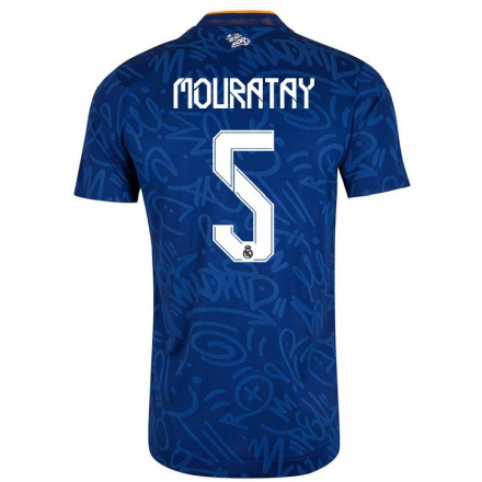 Niño Fútbol Camiseta Maximilano Mouratay #5 Azul Oscuro 2ª Equipación 2021/22 Camisa Chile