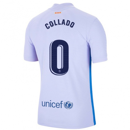Niño Fútbol Camiseta Alex Collado #0 Violeta Claro 2ª Equipación 2021/22 Camisa Chile