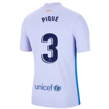 Niño Fútbol Camiseta Gerard Pique #3 Violeta Claro 2ª Equipación 2021/22 Camisa Chile