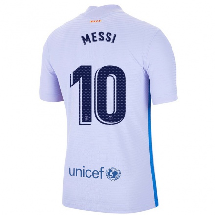 Niño Fútbol Camiseta Lionel Messi #10 Violeta Claro 2ª Equipación 2021/22 Camisa Chile