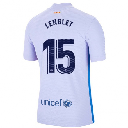 Niño Fútbol Camiseta Clement Lenglet #15 Violeta Claro 2ª Equipación 2021/22 Camisa Chile