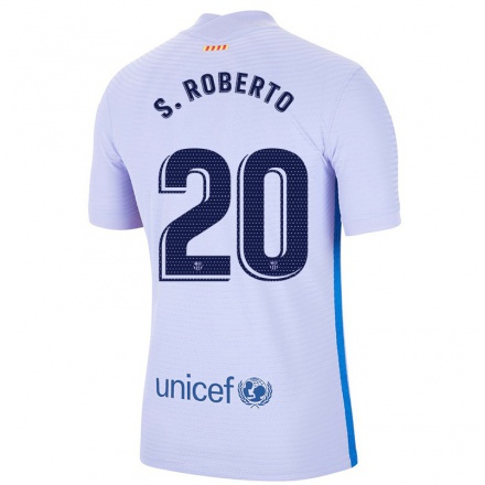 Niño Fútbol Camiseta Sergi Roberto #20 Violeta Claro 2ª Equipación 2021/22 Camisa Chile