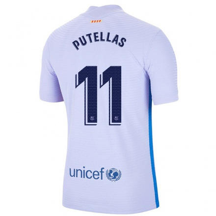 Niño Fútbol Camiseta Alexia Putellas #11 Violeta Claro 2ª Equipación 2021/22 Camisa Chile
