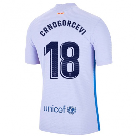 Niño Fútbol Camiseta Ana-Maria Crnogorcevic #18 Violeta Claro 2ª Equipación 2021/22 Camisa Chile