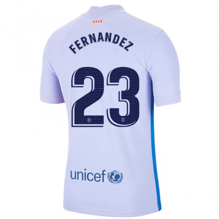 Niño Fútbol Camiseta Jana Fernandez #23 Violeta Claro 2ª Equipación 2021/22 Camisa Chile