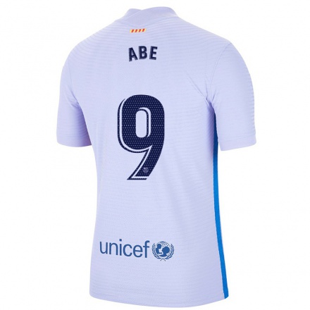 Niño Fútbol Camiseta Hiroki Abe #9 Violeta Claro 2ª Equipación 2021/22 Camisa Chile
