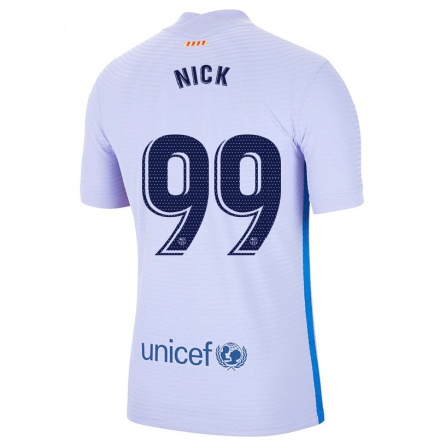 Niño Fútbol Camiseta Calathes Nick #99 Violeta Claro 2ª Equipación 2021/22 Camisa Chile