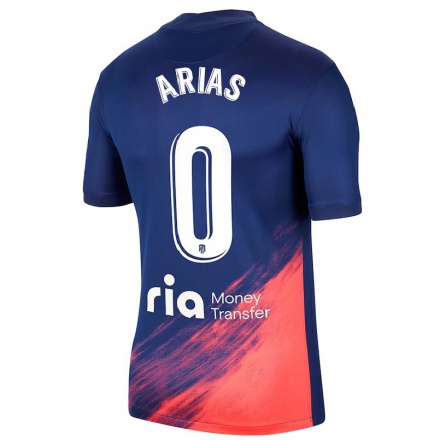 Niño Fútbol Camiseta Santiago Arias #0 Azul Oscuro Naranja 2ª Equipación 2021/22 Camisa Chile