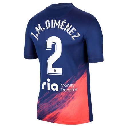 Niño Fútbol Camiseta Jose Maria Gimenez #2 Azul Oscuro Naranja 2ª Equipación 2021/22 Camisa Chile