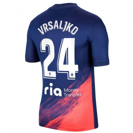 Niño Fútbol Camiseta Sime Vrsaljko #24 Azul Oscuro Naranja 2ª Equipación 2021/22 Camisa Chile