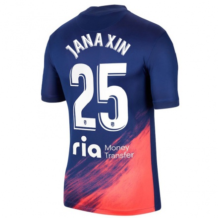 Niño Fútbol Camiseta Jana Xin #25 Azul Oscuro Naranja 2ª Equipación 2021/22 Camisa Chile