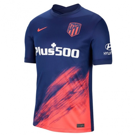 Niño Fútbol Camiseta Toni Moya #8 Azul Oscuro Naranja 2ª Equipación 2021/22 Camisa Chile