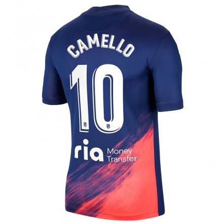 Niño Fútbol Camiseta Sergio Camello #10 Azul Oscuro Naranja 2ª Equipación 2021/22 Camisa Chile