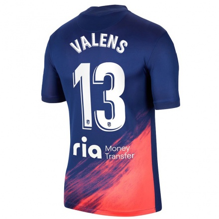 Niño Fútbol Camiseta Jaume Valens #13 Azul Oscuro Naranja 2ª Equipación 2021/22 Camisa Chile