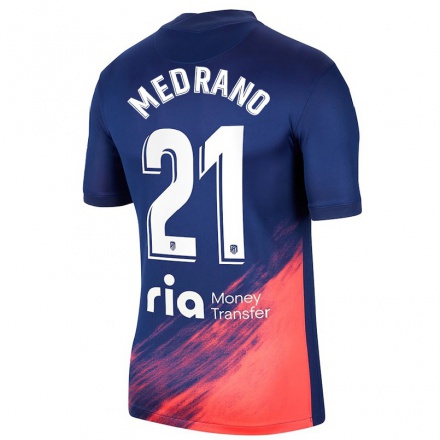 Niño Fútbol Camiseta Fernando Medrano #21 Azul Oscuro Naranja 2ª Equipación 2021/22 Camisa Chile